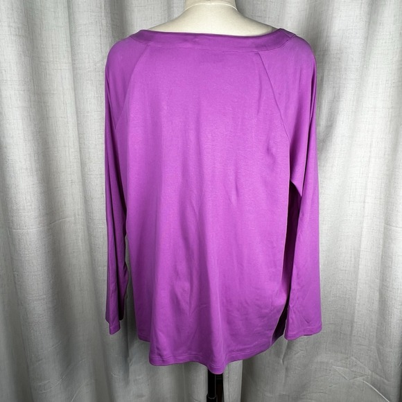 New! Lauren Ralph Lauren Lilac Purple Blouse Top Boat Neck Women's 3X Plus - Picture 5 of 11